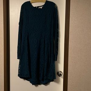 Dark teal colored casual dress